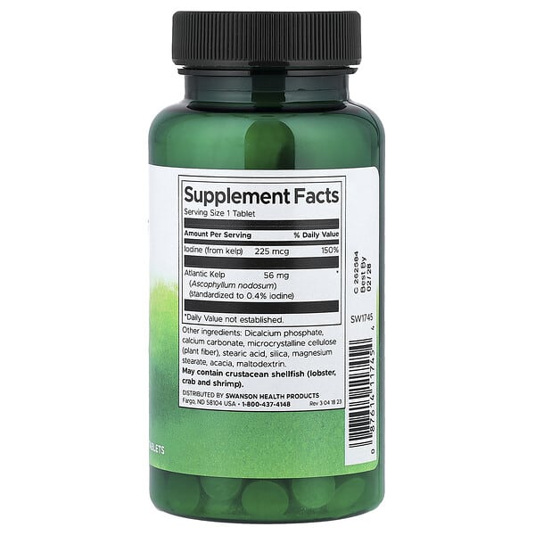 Alternative view of Swanson, Kelp, 250 Tablets