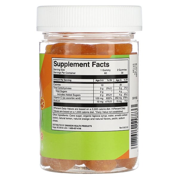 Alternative view of Swanson, Kids Vitamin C, Orange, 60 Gummies