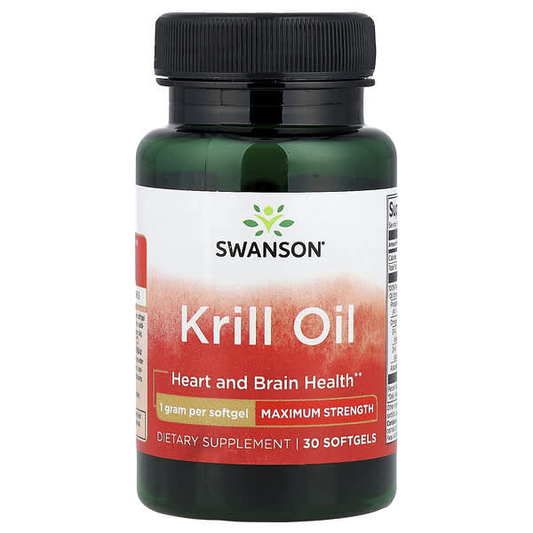 Swanson, Krill Oil, Maximum Strength, 30 Softgels