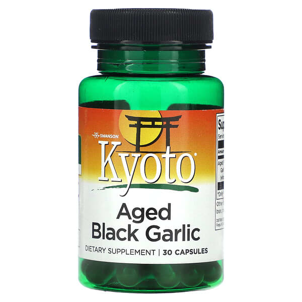 Swanson, Kyoto, Aged Black Garlic, 30 Capsules (650 mg per Capsule)