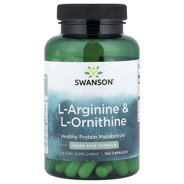 Swanson, L-Arginine & L-Ornithine, 100 Capsules