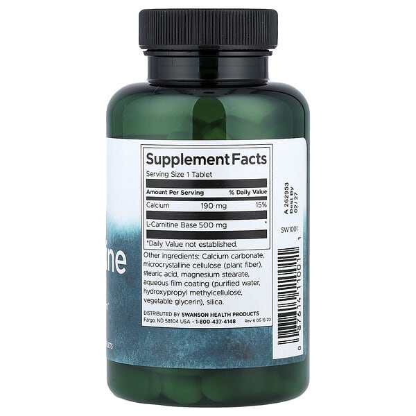 Alternative view of Swanson, L-Carnitine, 100 Tablets