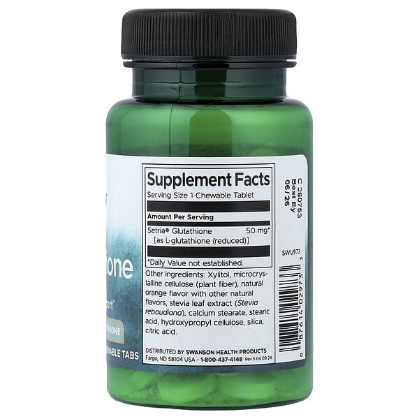 Alternative view of Swanson, L-Glutathione, 60 Chewable Tabs (50 mg per Tablet)