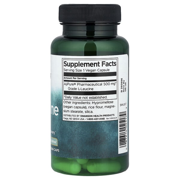 Alternative view of Swanson, L-Leucine, 500 mg, 60 Vegan Caps