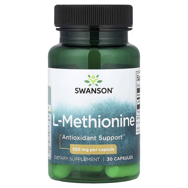 Swanson, L-Methionine, 500 mg, 30 Capsules