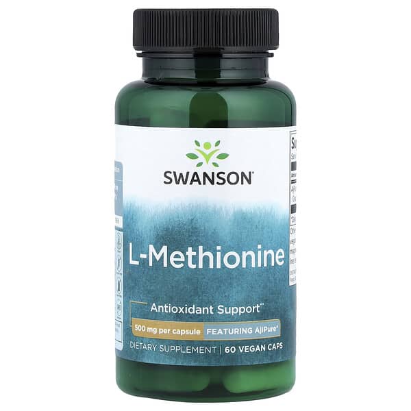 Swanson, L-Methionine, Featuring AjiPure®, 500 mg, 60 Vegan Caps