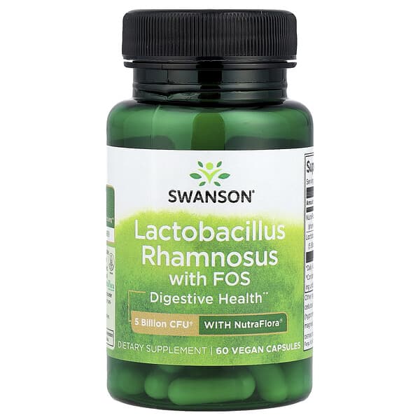 Swanson, Lactobacillus Rhamnosus With FOS, 60 Vegan Capsules