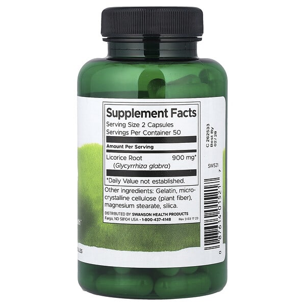 Alternative view of Swanson, Licorice Root, 450 mg, 100 Capsules