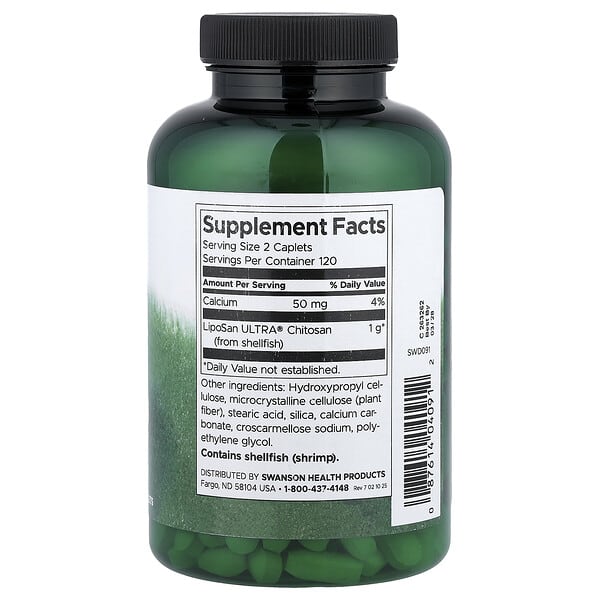 Alternative view of Swanson, LipoSan Ultra® Chitosan, 240 Caplets (500 mg Per caplet)