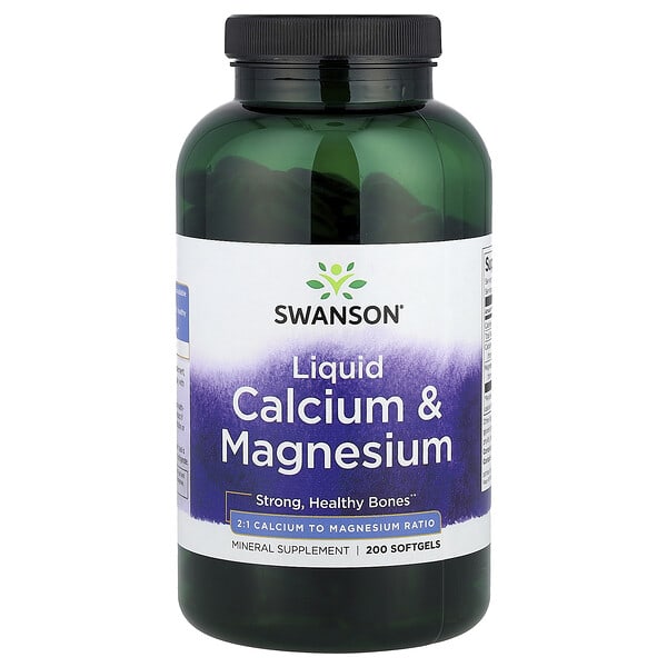 Swanson, Liquid Calcium & Magnesium , 200 Softgels