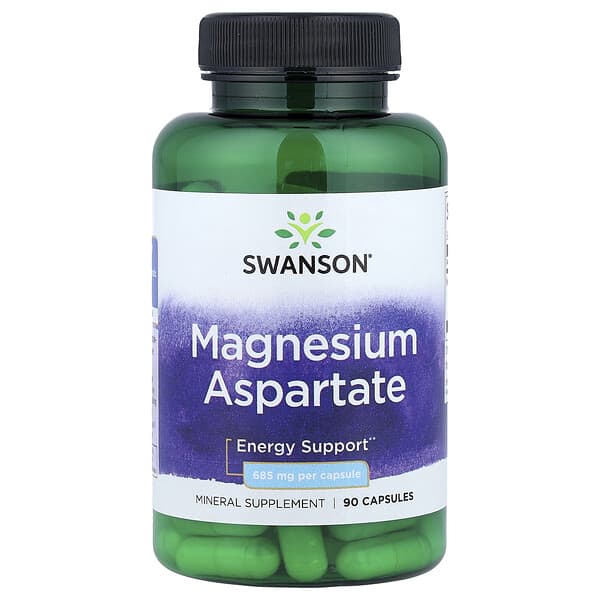 Swanson, Magnesium Aspartate, 685 mg, 90 Capsules