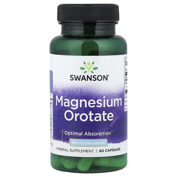 Swanson, Magnesium Orotate, 654 mg, 60 Capsules