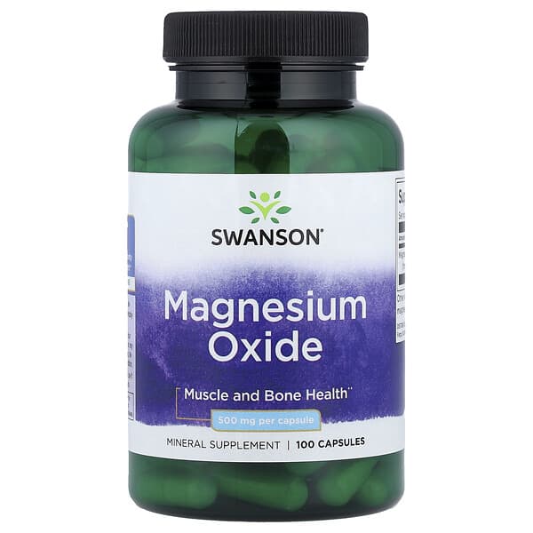 Swanson, Magnesium Oxide, 500 mg , 100 Capsules