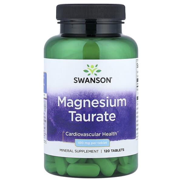 Swanson, Magnesium Taurate, 120 tablets (100 mg per Tablet)