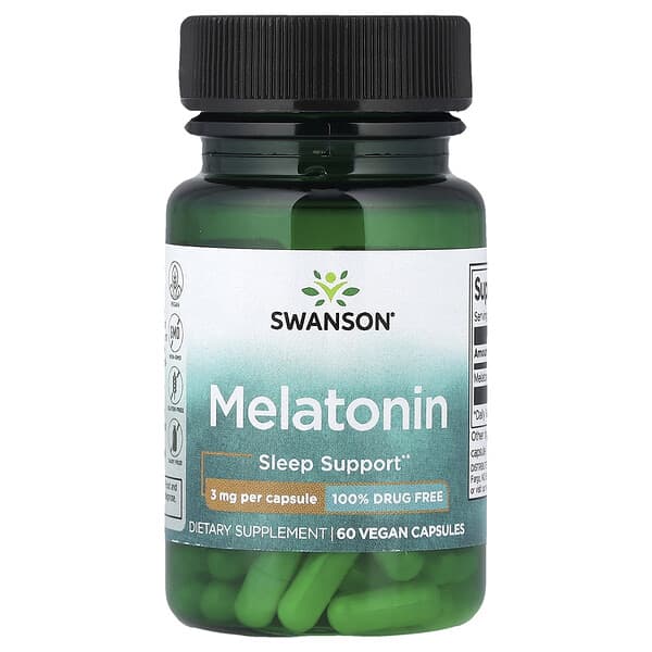 Swanson, Melatonin, 3 mg, 60 Capsules