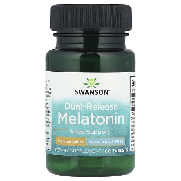 Swanson, Melatonin, Dual-Release, 3 mg, 60 Tablets