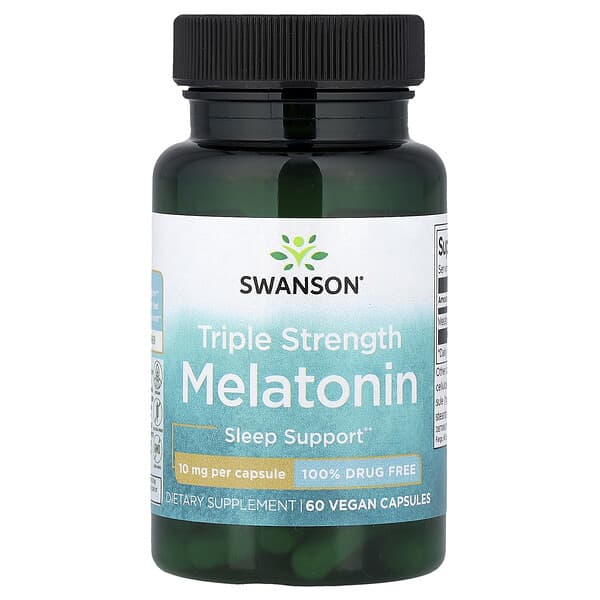 Swanson, Melatonin, Triple Strength, 10 mg, 60 Vegan Capsules