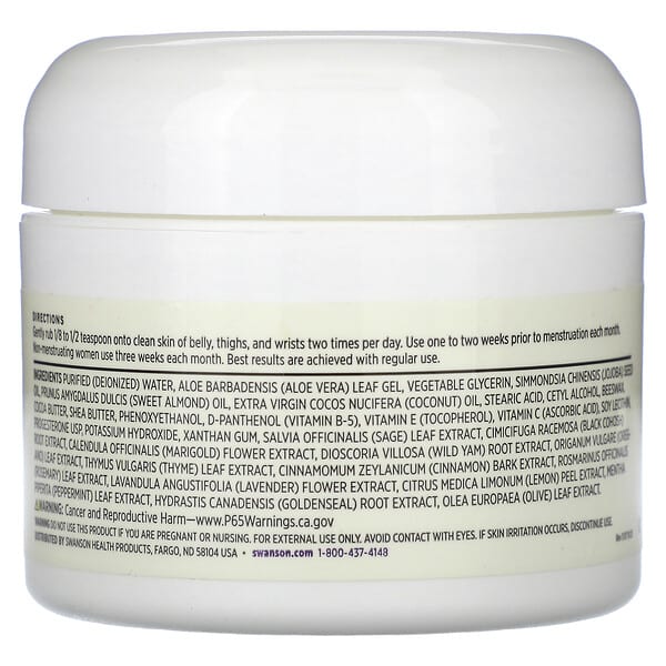 Alternative view of Swanson, Menogest Progesterone Cream, 2 fl oz (59 ml)