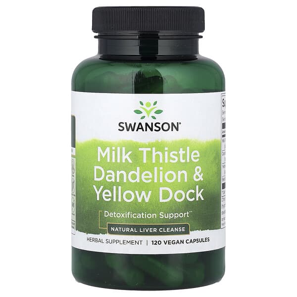 Swanson, Milk Thistle Dandelion & Yellow Dock, 120 Vegan Capsules