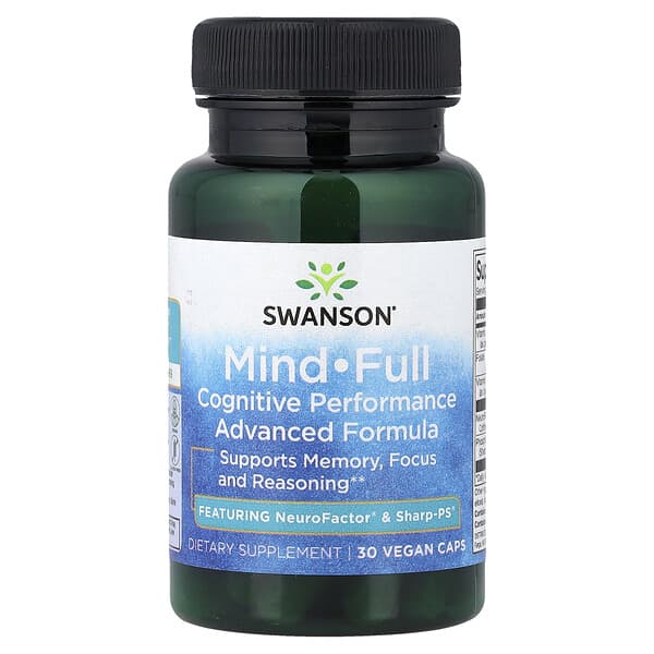 Swanson, Mind-Full, Cognitive Performance, Advanced Formula, 30 Vegan Caps