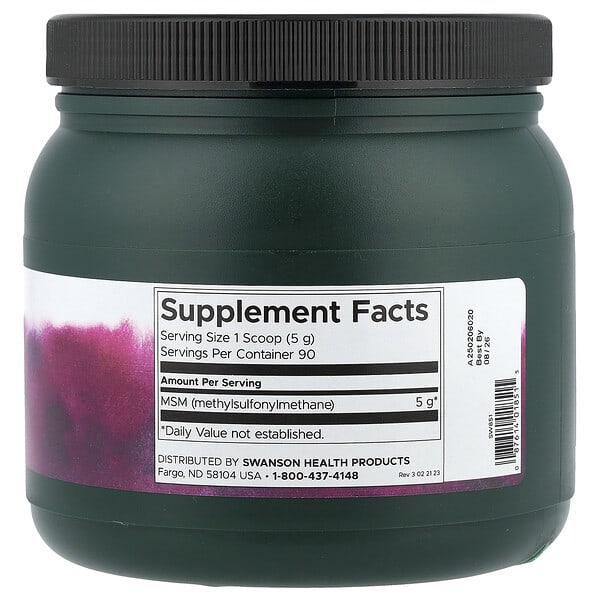 Alternative view of Swanson, MSM Powder, Ready-Mix & Unflavored, 1 lb (454 g)