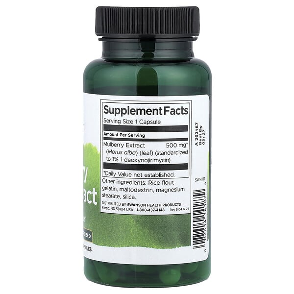 Alternative view of Swanson, Mulberry Leaf Extract, 500 mg, 60 Capsules
