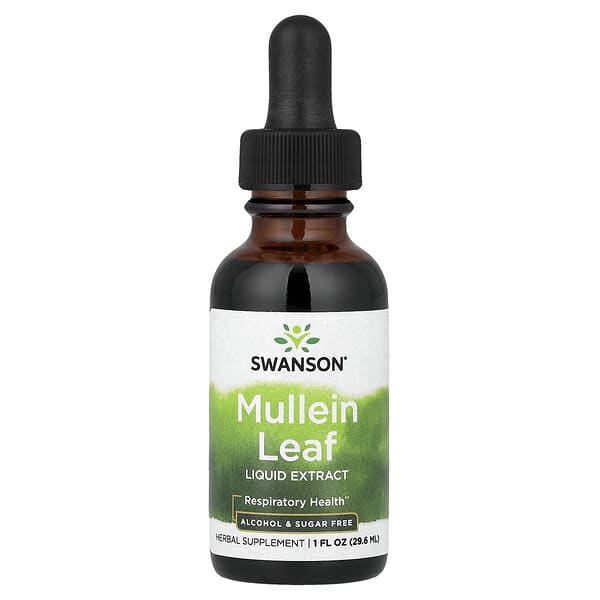 Swanson, Mullein Leaf Liquid Extract, Alcohol & Sugar Free, 1 fl oz (29.6 ml)