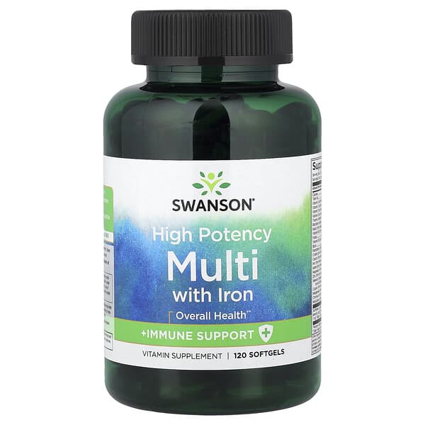 Swanson, Multi With Iron, High Potency, 120 Softgels