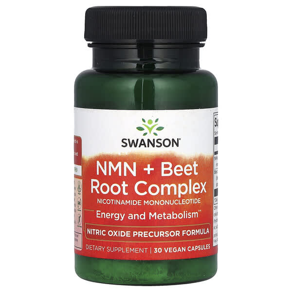 Swanson, NMN + Beet Root Complex, 30 Vegan Capsules