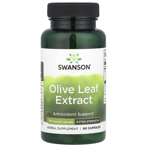 Swanson, Olive Leaf Extract, 750 mg, 60 Capsules