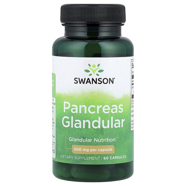 Swanson, Pancreas Glandular, 500 mg, 60 Capsules