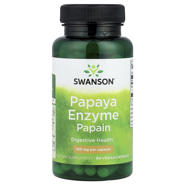 Swanson, Papaya Enzyme Papain, 100 mg, 90 Vegan Capsules