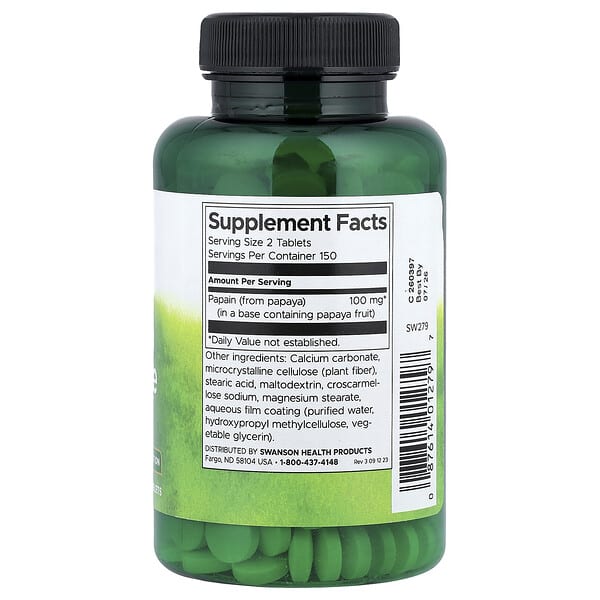 Alternative view of Swanson, Papaya Supreme, 50 mg, 300 Tablets