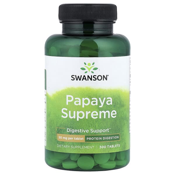 Swanson, Papaya Supreme, 50 mg, 300 Tablets