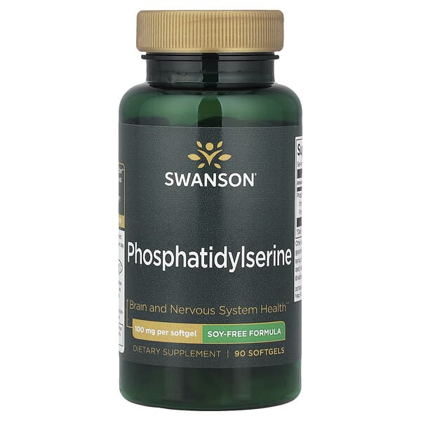 Swanson, Phosphatidylserine, Soy-Free Formula, 100 mg, 90 Softgels