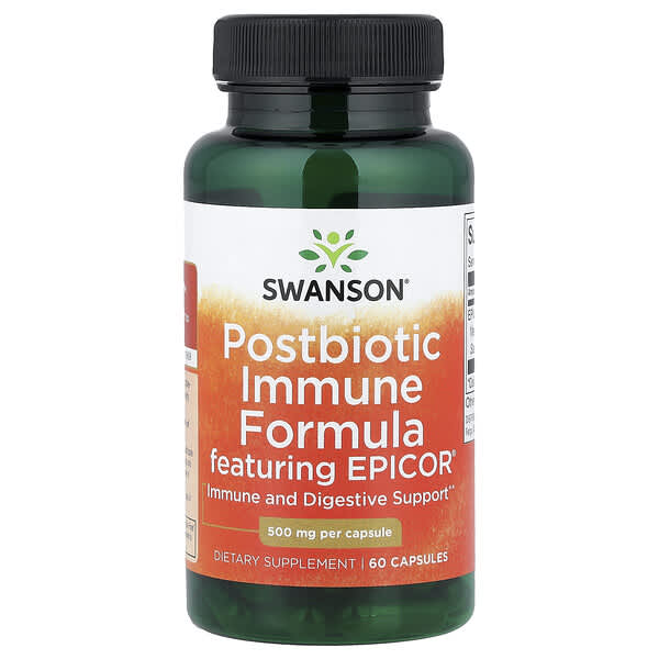 Swanson, Postbiotic Immune Formula Featuring Epicor®, 500 mg, 60 Capsules