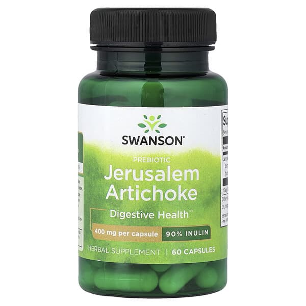 Swanson, Prebiotic Jerusalem Artichoke, 400 mg, 60 Capsules