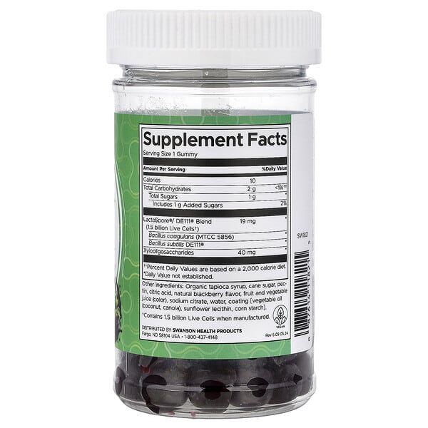 Alternative view of Swanson, Probiotic + Prebiotic Gummies, Blackberry, 60 Gummies