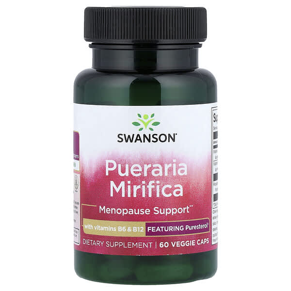 Swanson, Pueraria Mirifica with Vitamins B6 & B12, 60 Veggie Caps