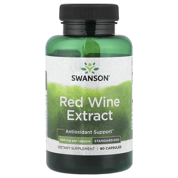 Swanson, Red Wine Extract, 500 mg, 90 Capsules