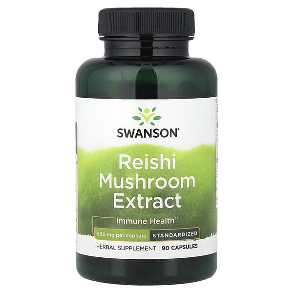 Swanson, Reishi Mushroom Extract, Standardized, 500 mg, 90 Capsules