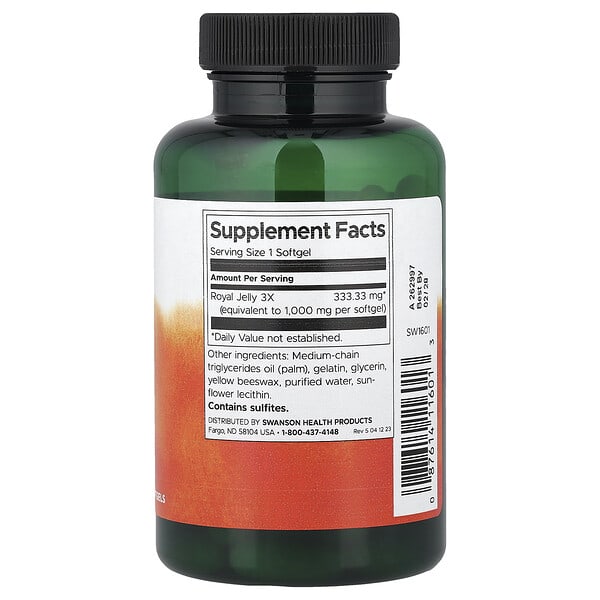 Alternative view of Swanson, Royal Jelly, 100 Softgels (333.33 mg Per softgel)