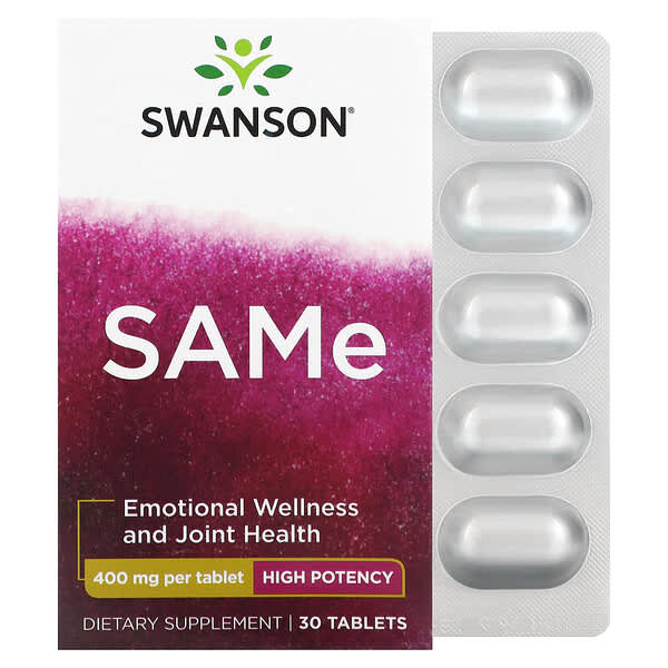 Swanson, SAMe, High Potency, 400 mg, 30 Tablets 2 Swanson, SAMe, High Potency, 400 mg, 30 Tablets