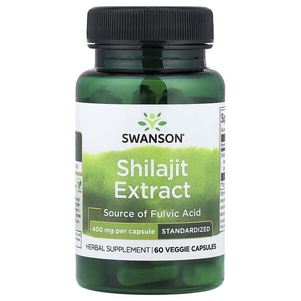 Swanson, Shilajit Extract, Standardized, 400 mg, 60 Veggie Capsules
