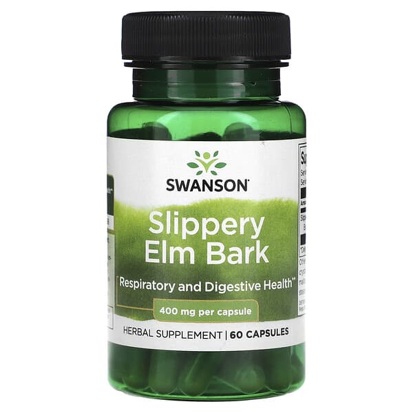Swanson, Slippery Elm Bark , 400 mg , 60 Capsules 5 Swanson, Slippery Elm Bark , 400 mg , 60 Capsules