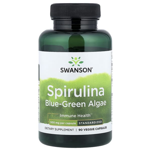 Swanson, Spirulina Blue-Green Algae, Standardized, 90 Veggie Capsules 2 Swanson, Spirulina Blue-Green Algae, Standardized, 90 Veggie Capsules