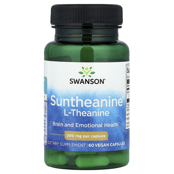 Swanson, Suntheanine® L-Theanine, 200 mg, 60 Vegan Capsules