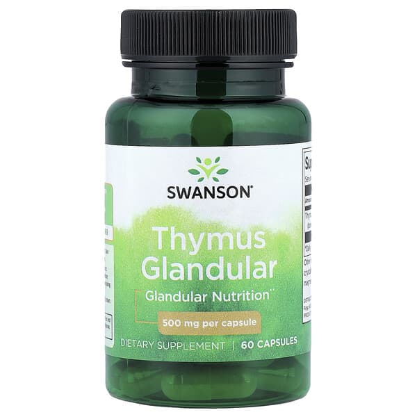 Swanson, Thymus Glandular, 500 mg, 60 Capsules