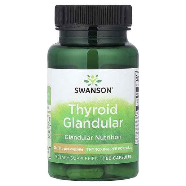 Swanson, Thyroid Glandular, 200 mg, 60 Capsules