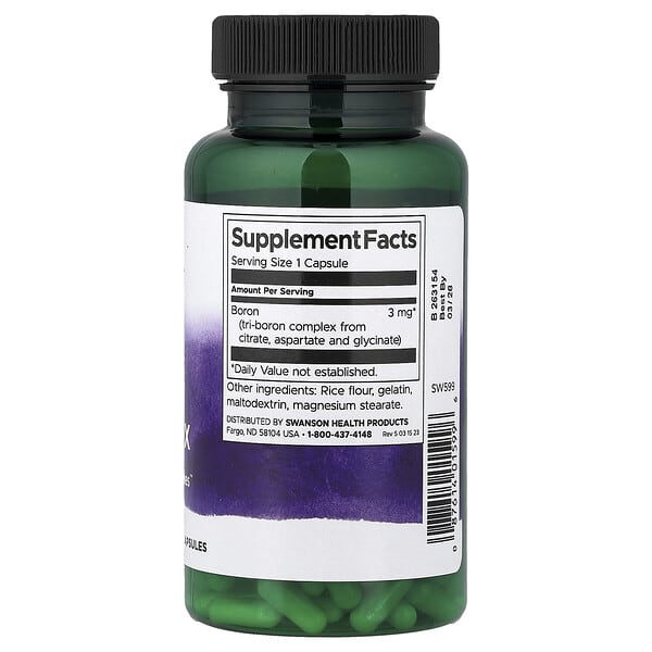 Alternative view of Swanson, Triple Boron Complex, 3 mg , 250 Capsules